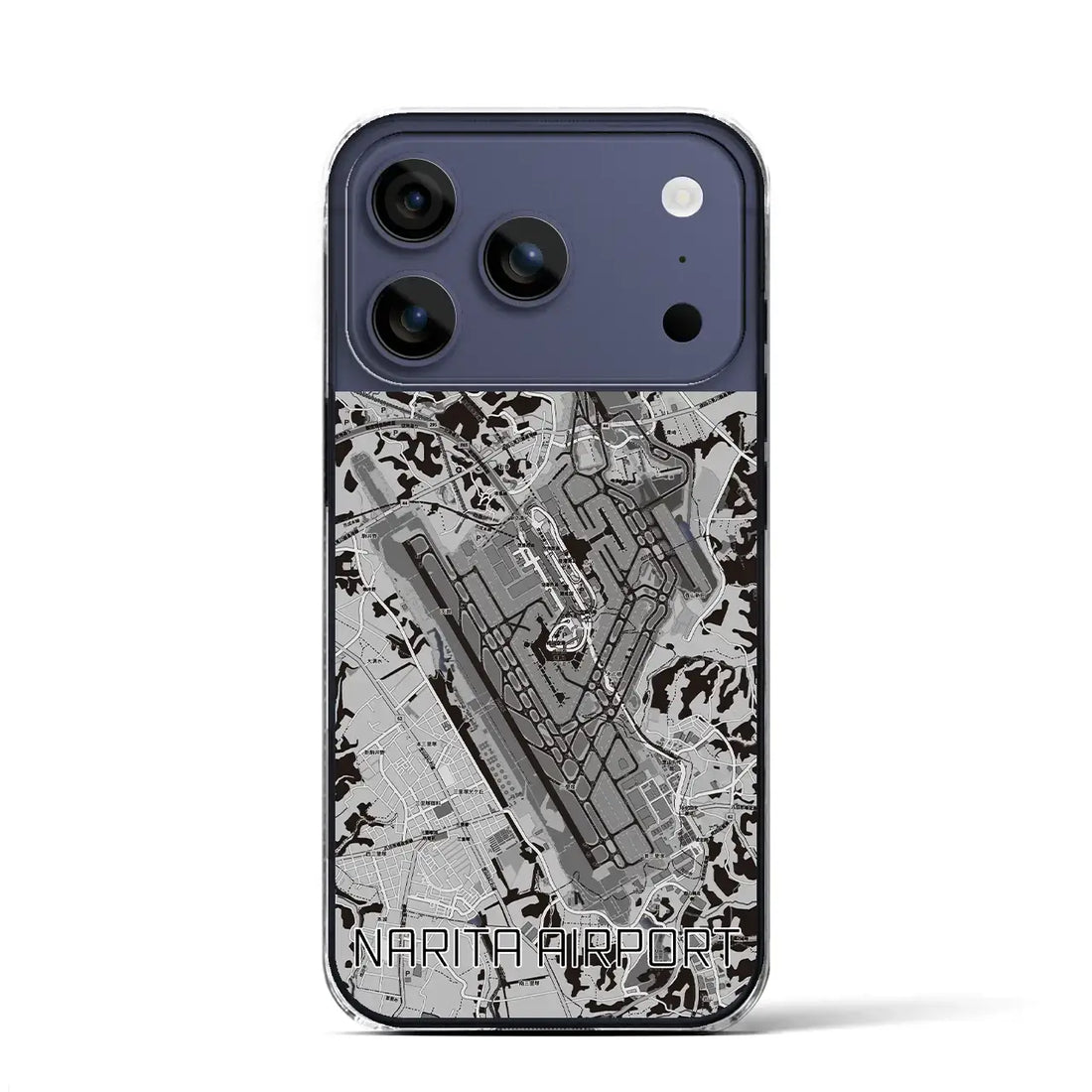 【成田空港(千葉県)】地図柄iPhoneケース(クリアタイプ)モノトーン・iPhone 17 Pro Max 用