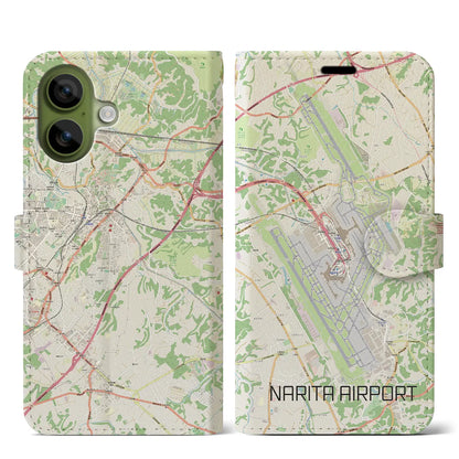 【成田空港（千葉県）】地図柄iPhoneケース（手帳タイプ）