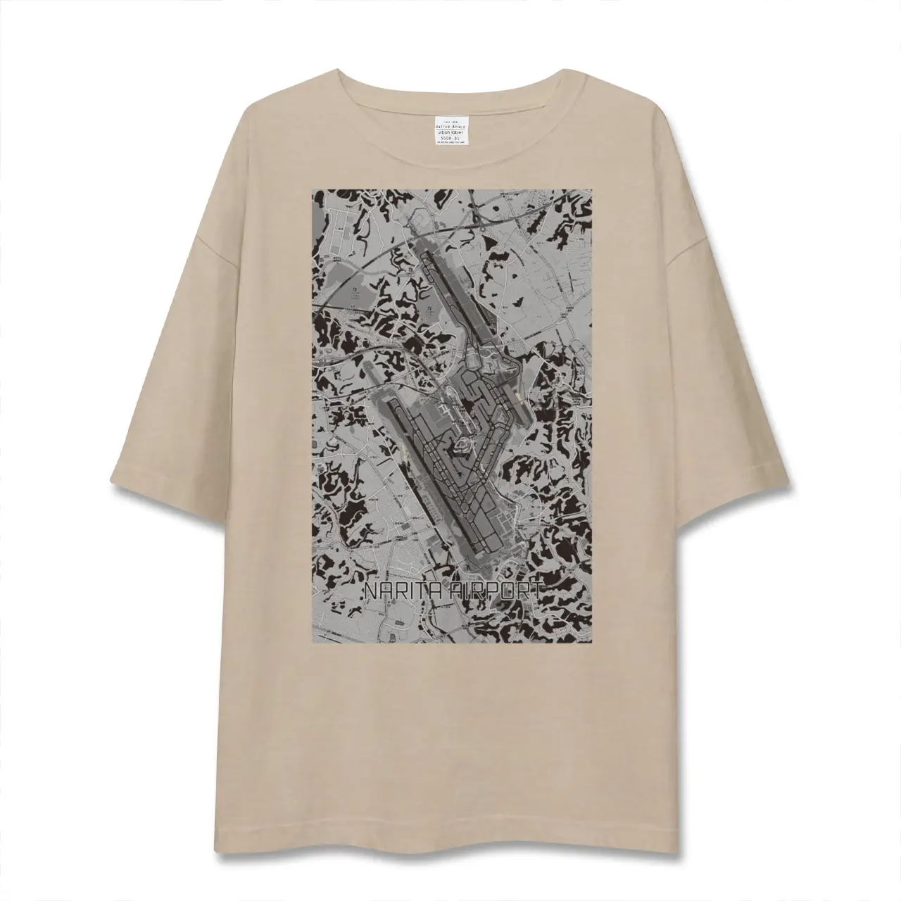 【成田空港（千葉県）】地図柄ビッグシルエットTシャツ