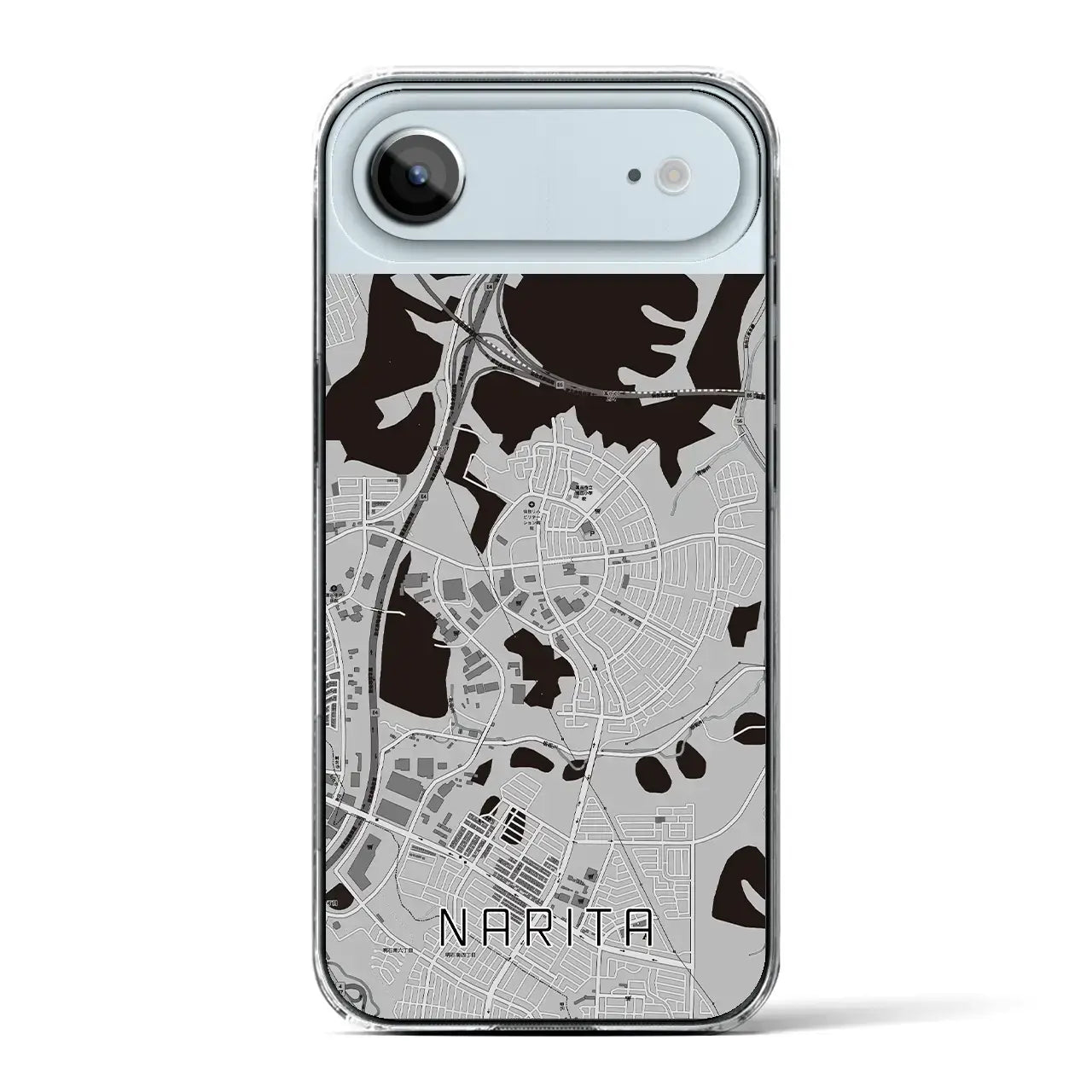【成田（宮城県）】地図柄iPhoneケース（クリアタイプ）モノトーン・iPhone 17 Pro Max 用