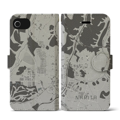 【成田（宮城県）】地図柄iPhoneケース（手帳タイプ）モノトーン・iPhone SE（第3 / 第2世代） / 8 / 7 / 6s / 6 用