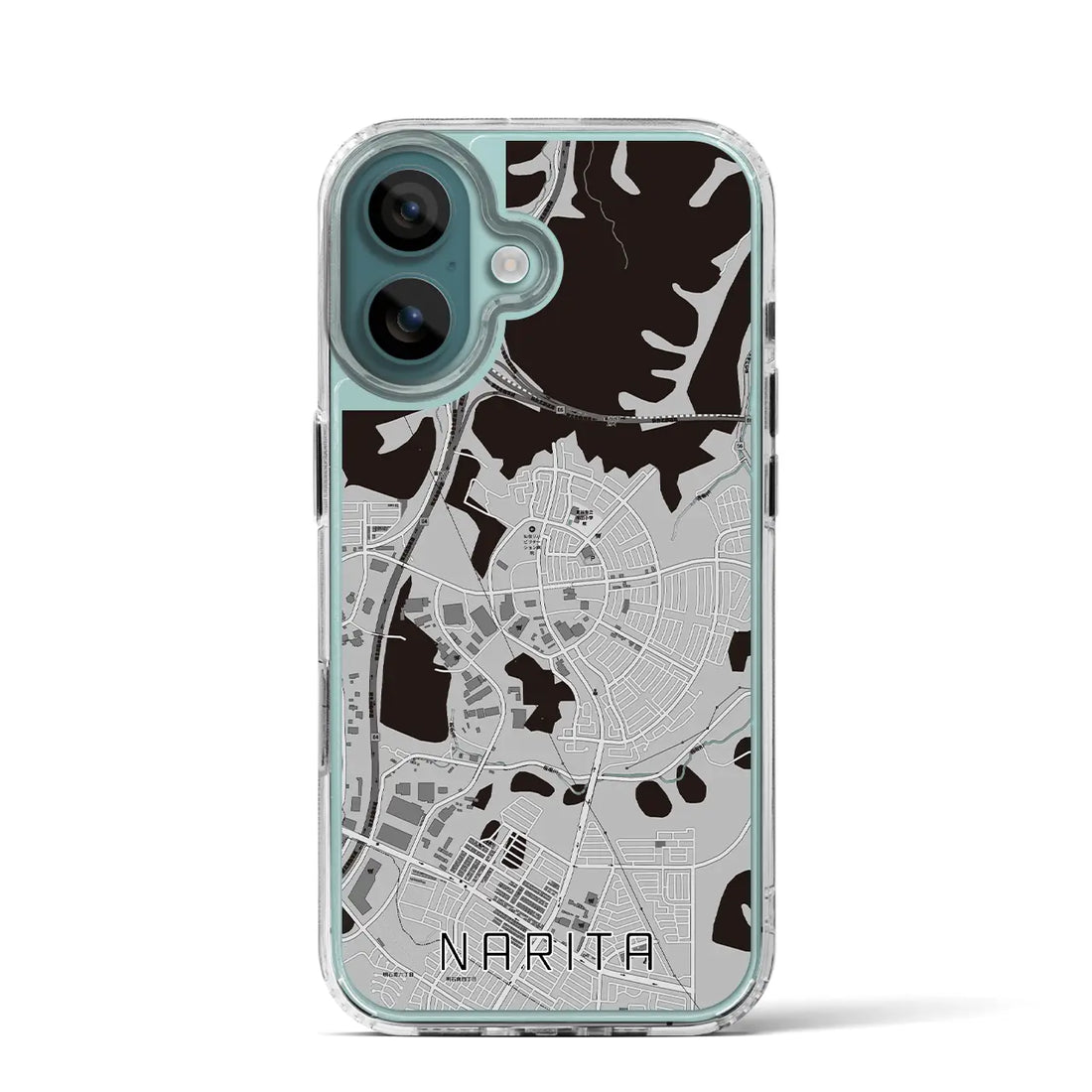 【成田(宮城県)】地図柄iPhoneケース(MagSafeタイプ)モノトーン・iPhone 16 Pro 用