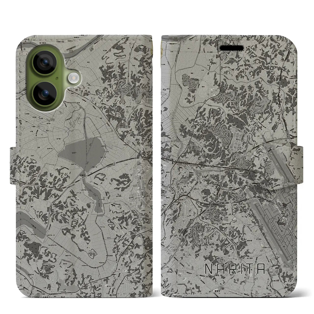 【成田（千葉県）】地図柄iPhoneケース（手帳タイプ）