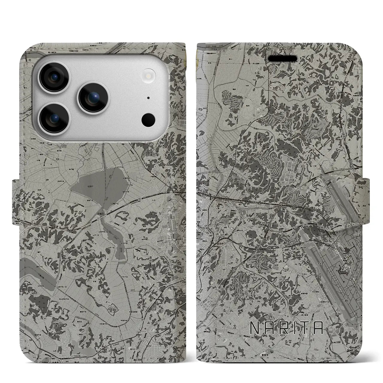 【成田（千葉県）】地図柄iPhoneケース（手帳タイプ）