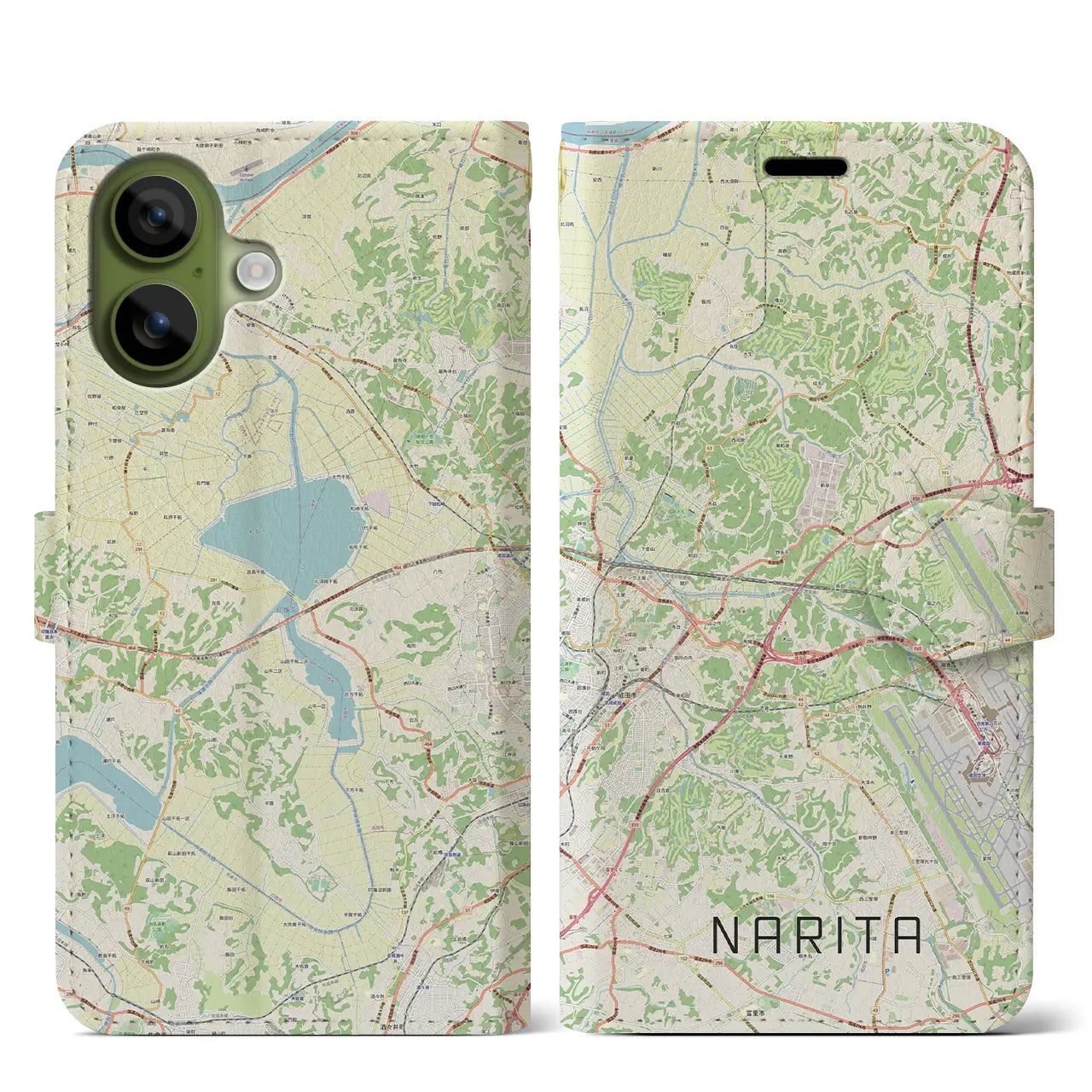 【成田（千葉県）】地図柄iPhoneケース（手帳タイプ）