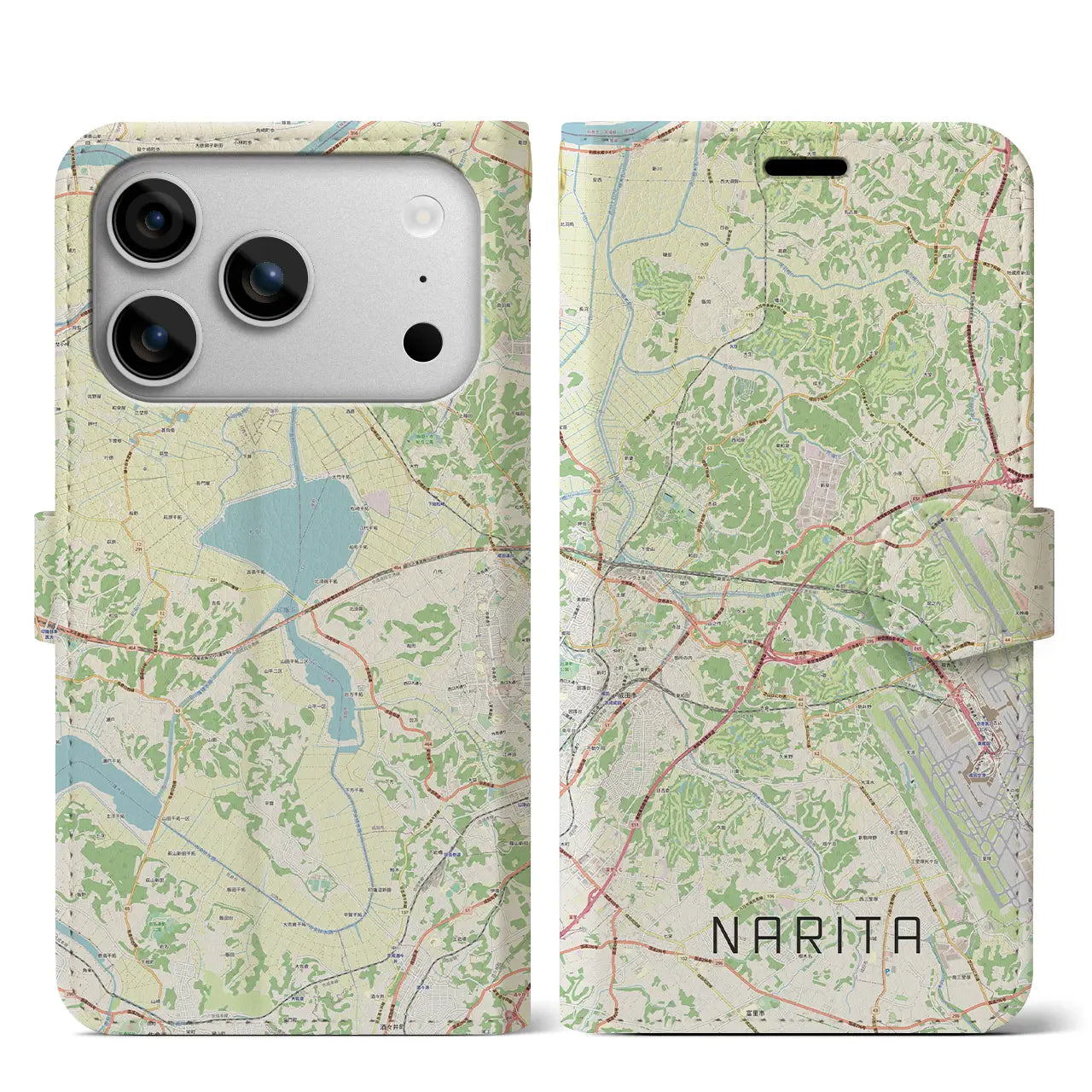 【成田（千葉県）】地図柄iPhoneケース（手帳タイプ）