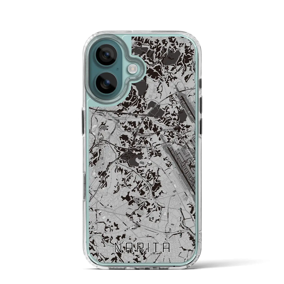 【成田(千葉県)】地図柄iPhoneケース(MagSafeタイプ)モノトーン・iPhone 16 Pro 用