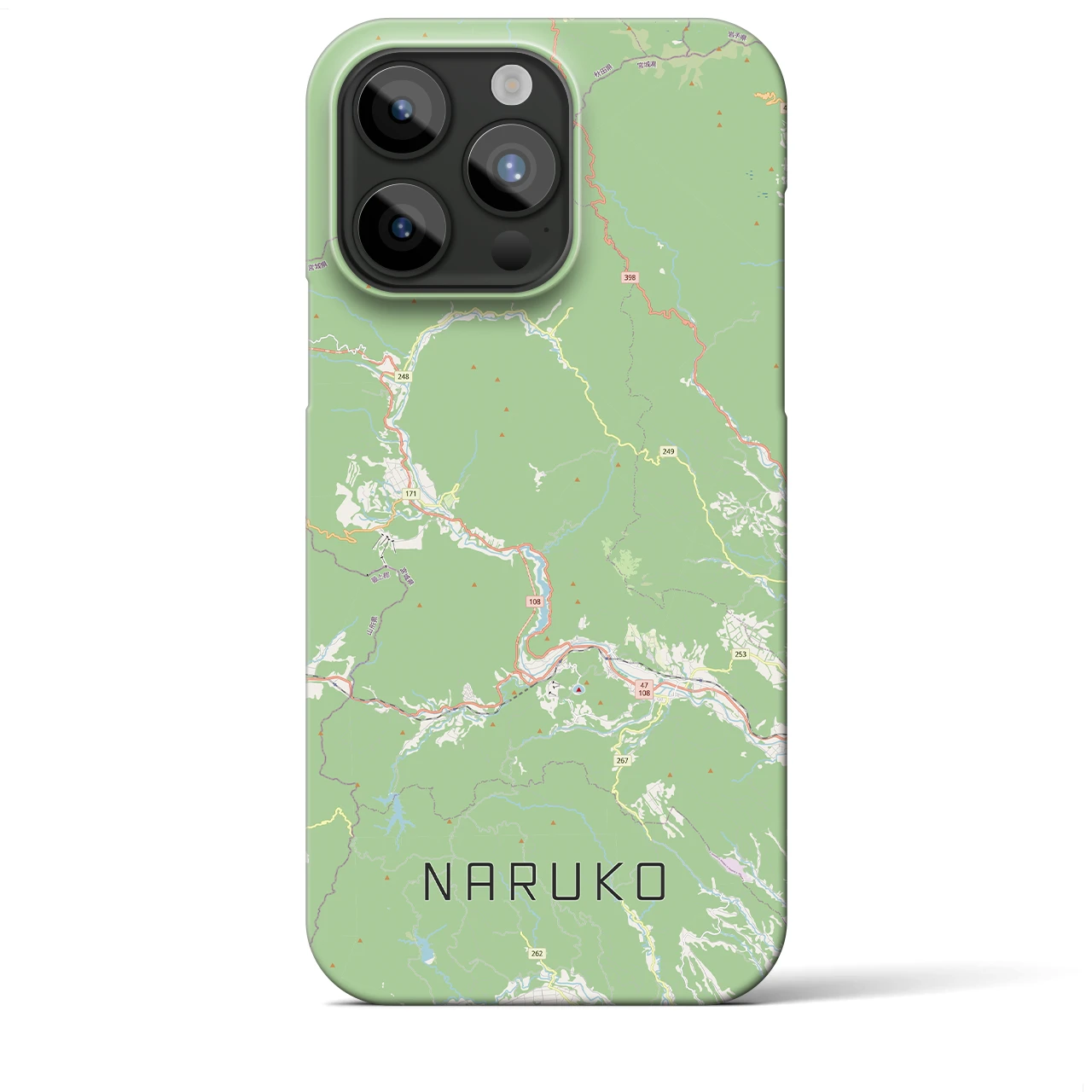 【鳴子（宮城県）】地図柄iPhoneケース（バックカバータイプ）