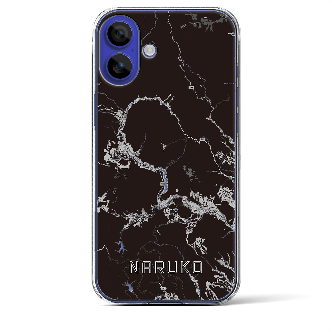 【鳴子（宮城県）】地図柄iPhoneケース（クリアタイプ）モノトーン・iPhone 16 Pro Max 用