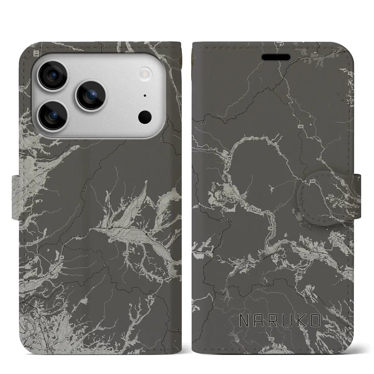 【鳴子（宮城県）】地図柄iPhoneケース（手帳タイプ）