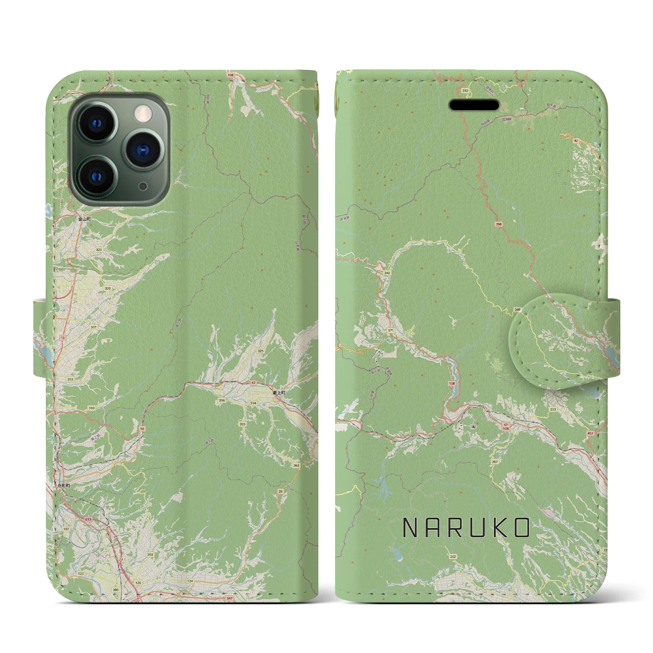 【鳴子（宮城県）】地図柄iPhoneケース（手帳タイプ）