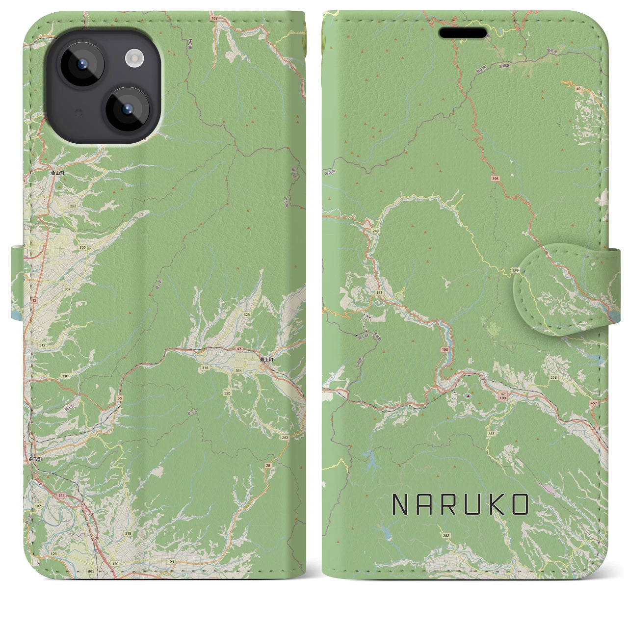 【鳴子（宮城県）】地図柄iPhoneケース（手帳タイプ）
