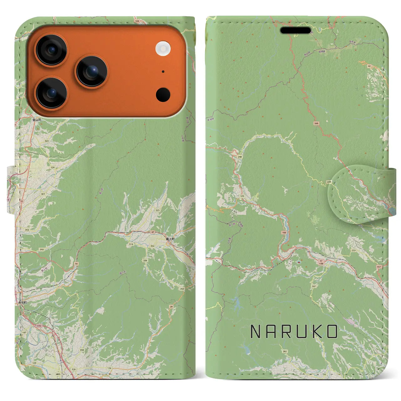 【鳴子（宮城県）】地図柄iPhoneケース（手帳タイプ）