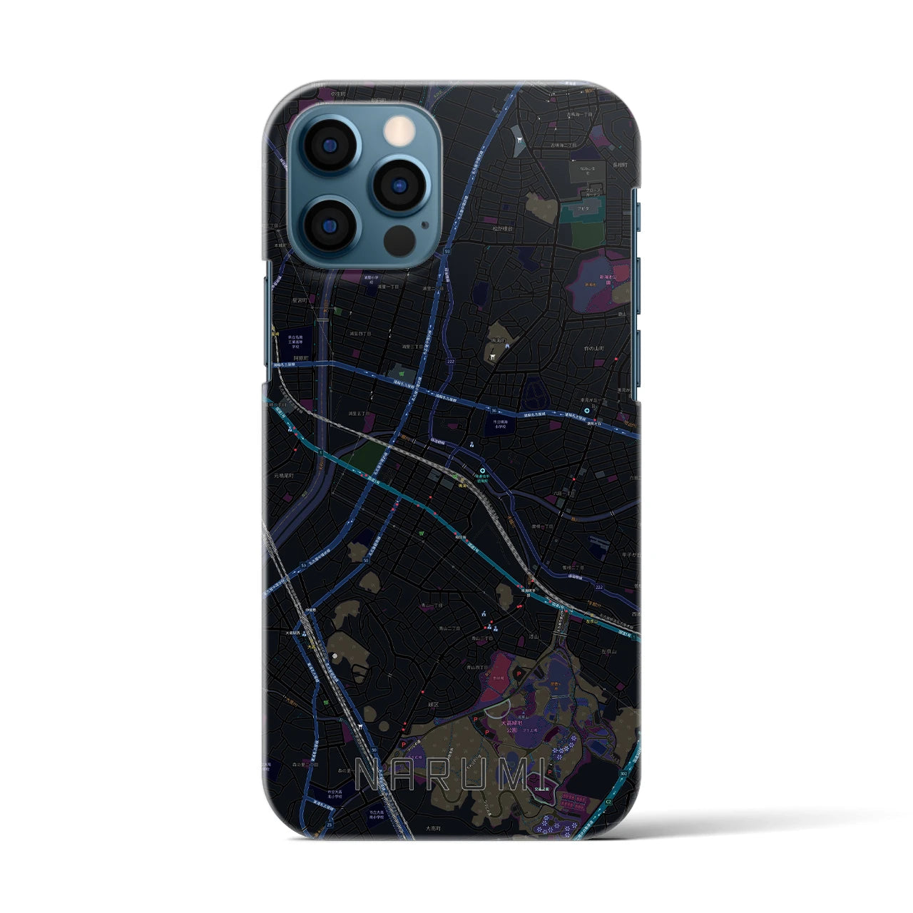 【鳴海（愛知県）】地図柄iPhoneケース（バックカバータイプ）