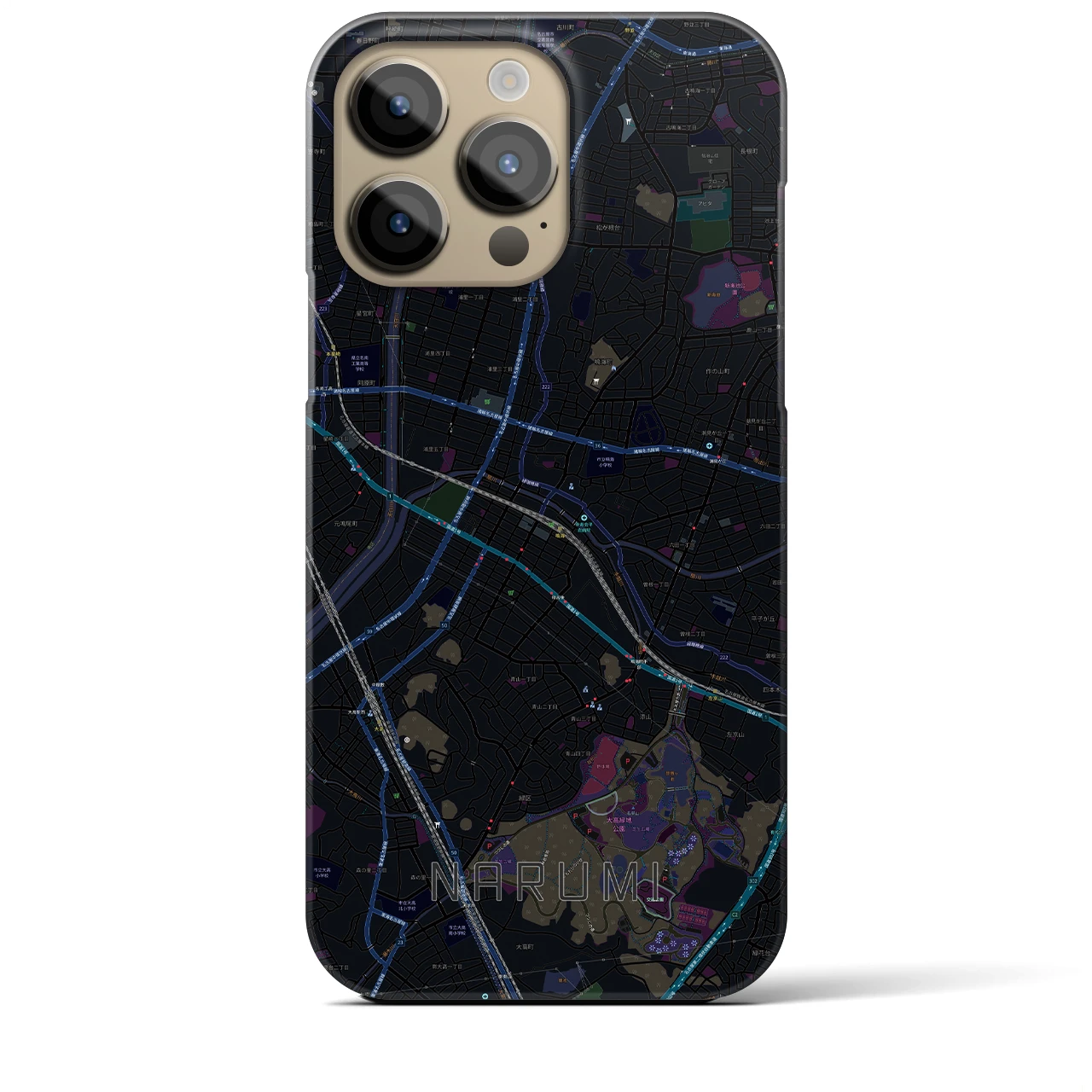 【鳴海（愛知県）】地図柄iPhoneケース（バックカバータイプ）