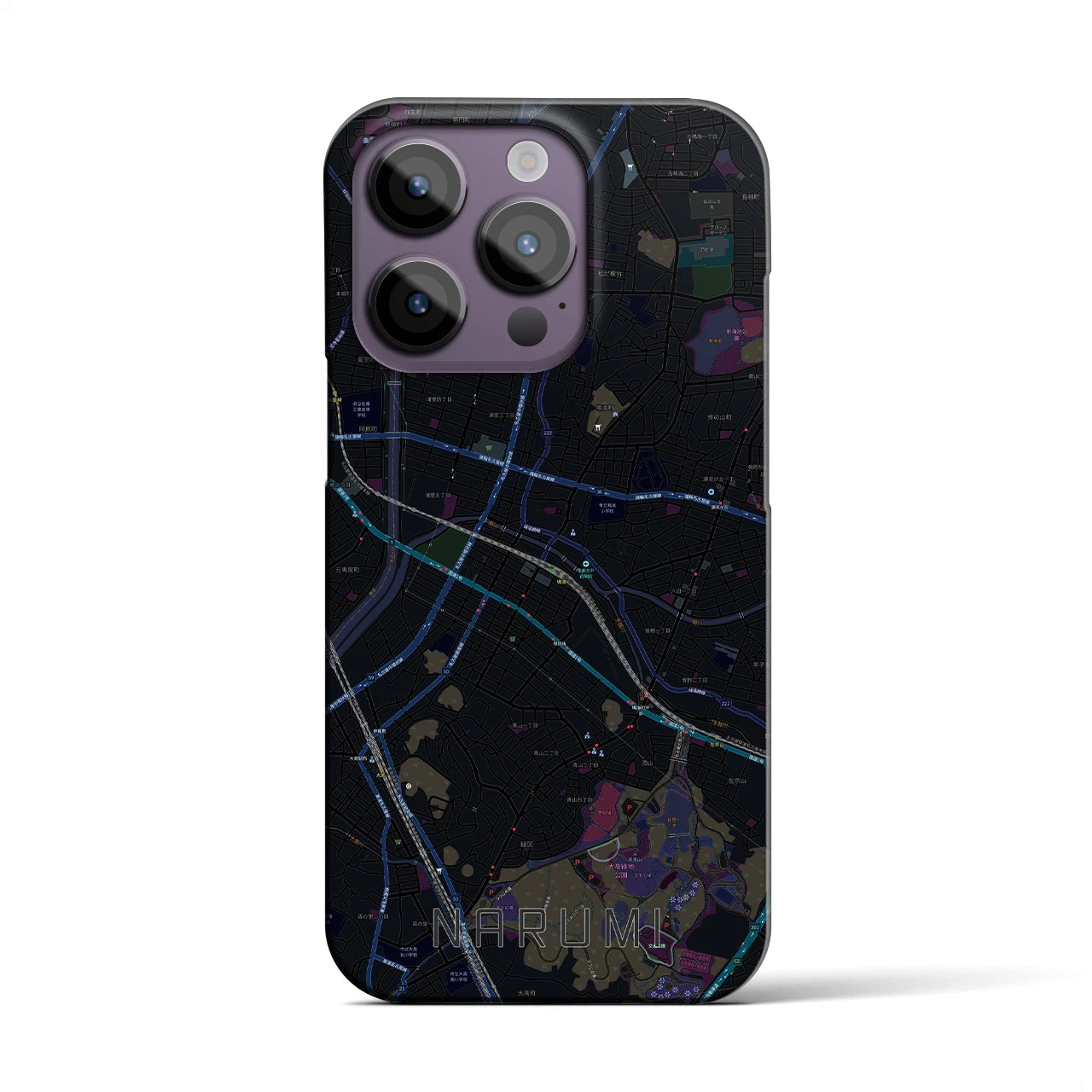 【鳴海（愛知県）】地図柄iPhoneケース（バックカバータイプ）