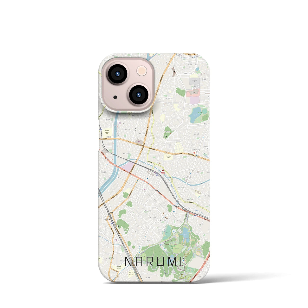 【鳴海（愛知県）】地図柄iPhoneケース（バックカバータイプ）