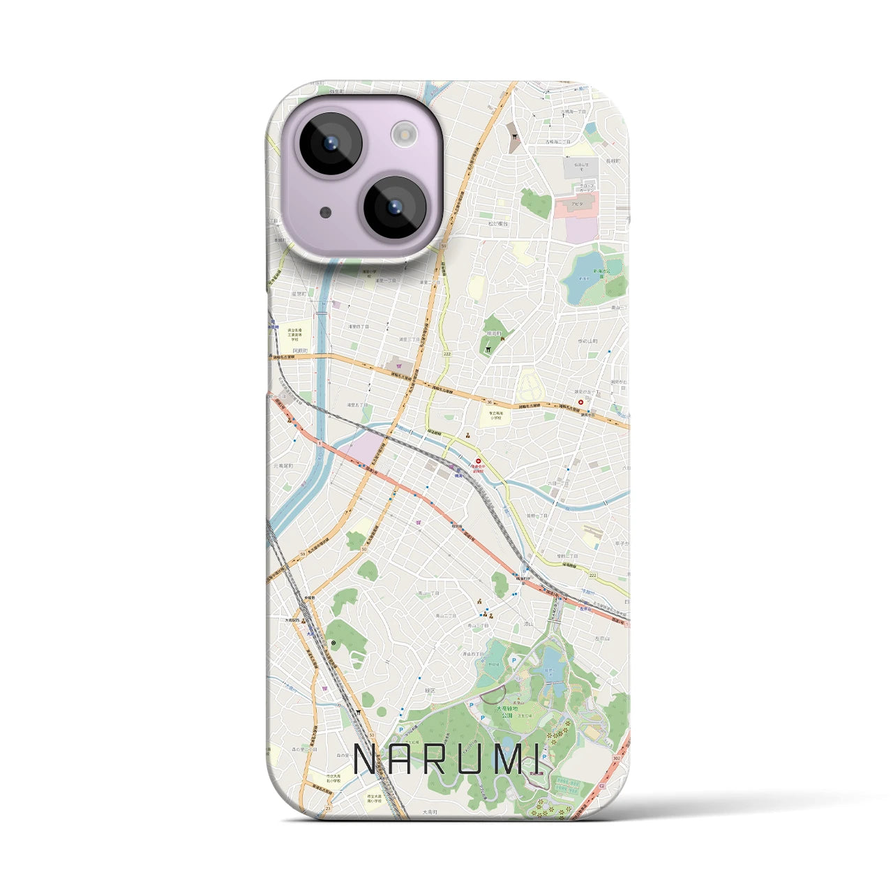 【鳴海（愛知県）】地図柄iPhoneケース（バックカバータイプ）
