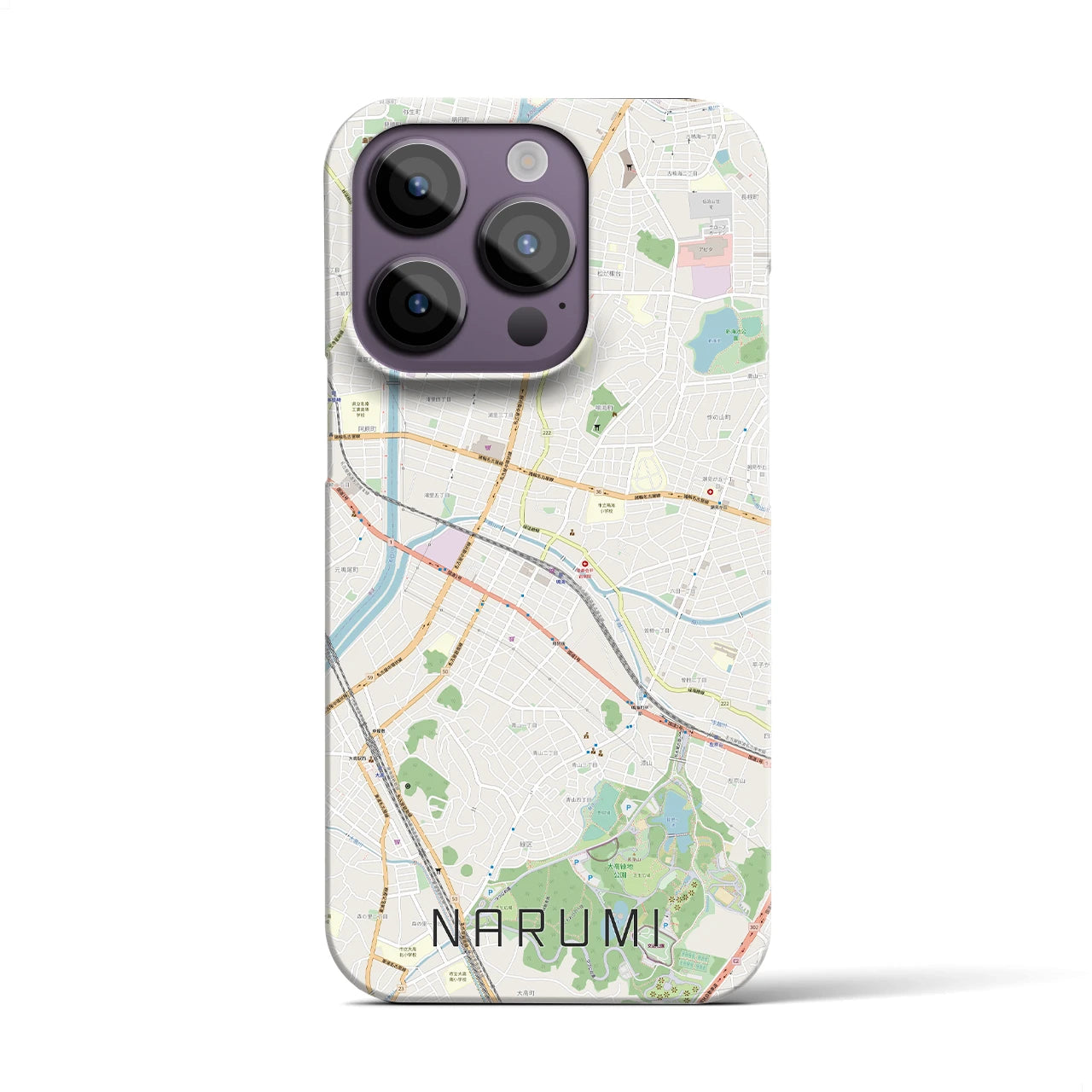 【鳴海（愛知県）】地図柄iPhoneケース（バックカバータイプ）