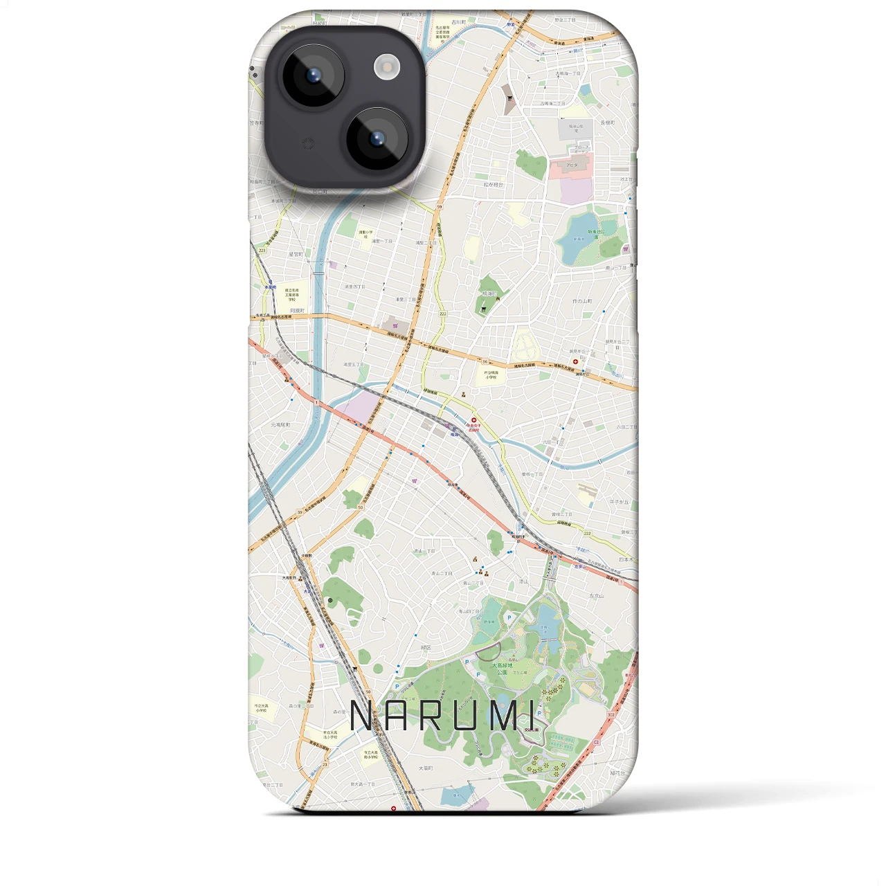 【鳴海（愛知県）】地図柄iPhoneケース（バックカバータイプ）