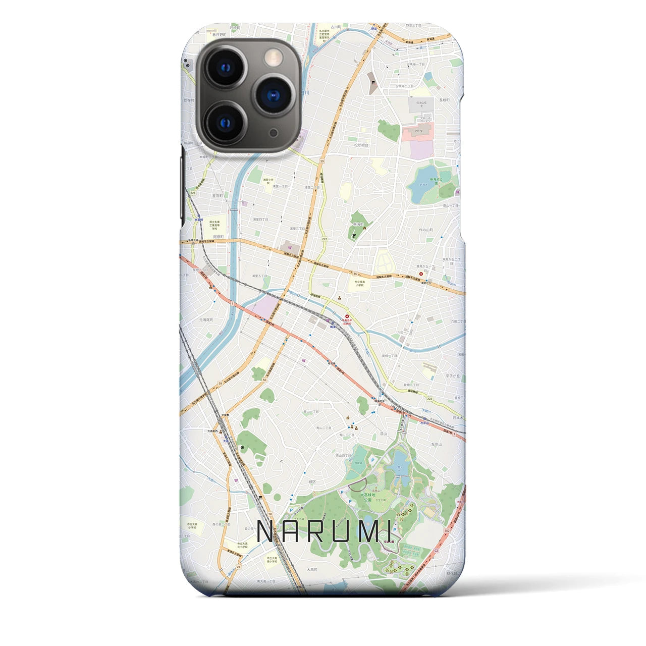 【鳴海（愛知県）】地図柄iPhoneケース（バックカバータイプ）