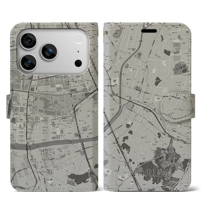 【鳴海（愛知県）】地図柄iPhoneケース（手帳タイプ）