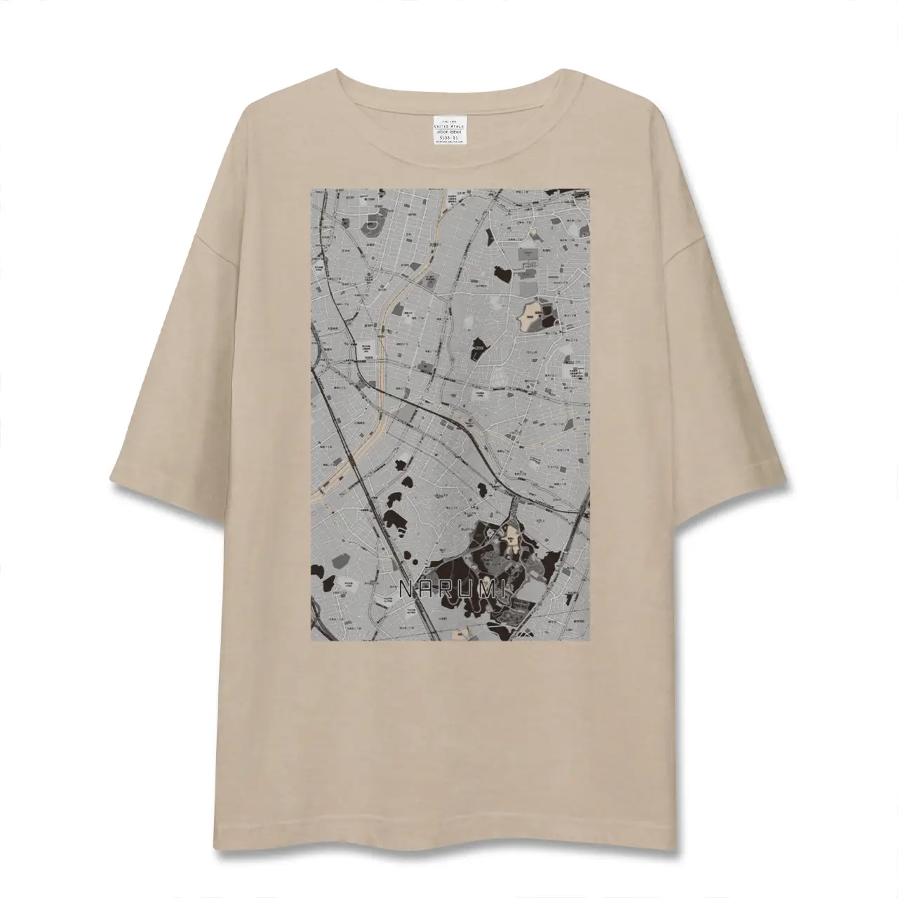 【鳴海（愛知県）】地図柄ビッグシルエットTシャツ