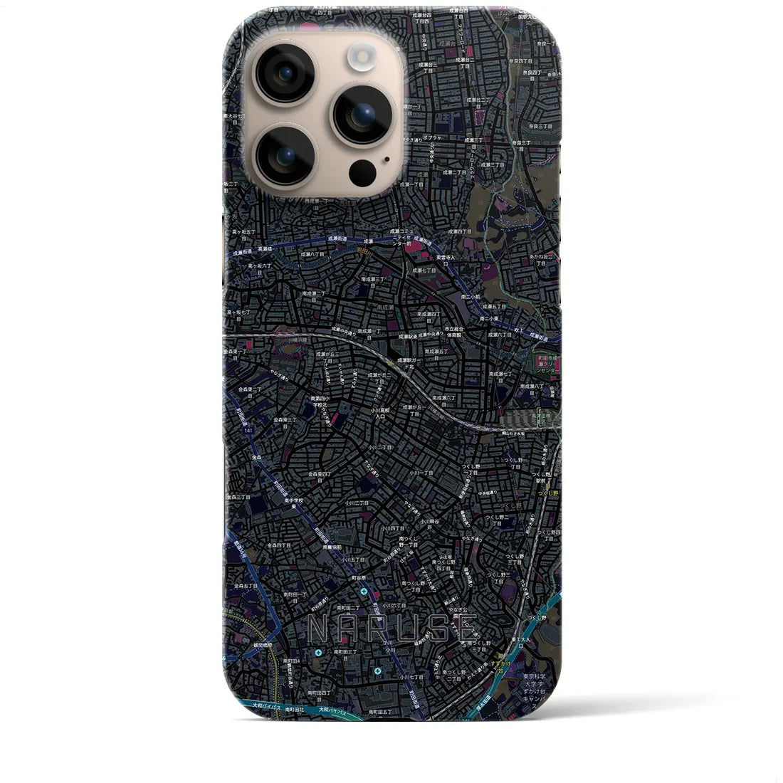 【成瀬（東京都）】地図柄iPhoneケース（バックカバータイプ）