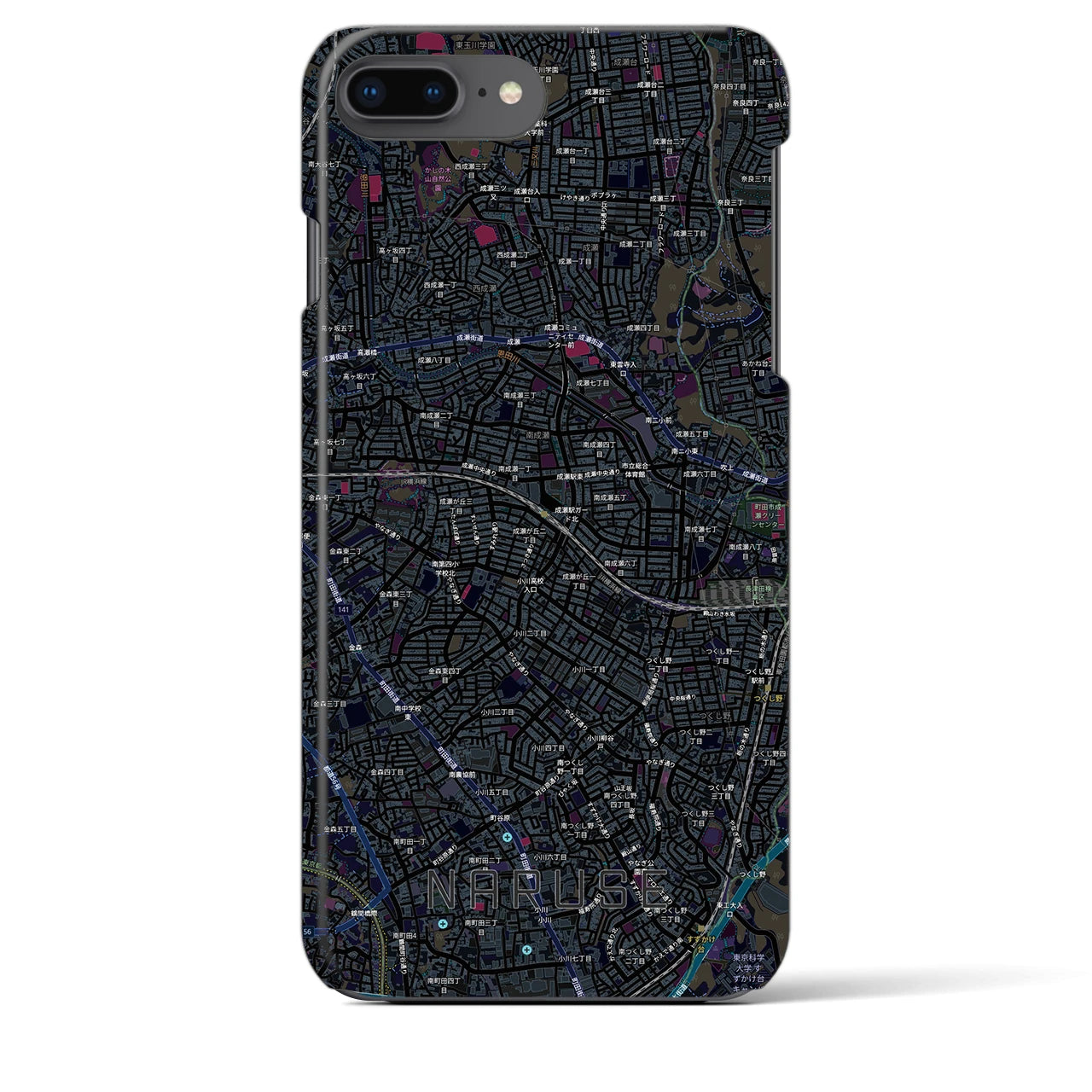 【成瀬（東京都）】地図柄iPhoneケース（バックカバータイプ）