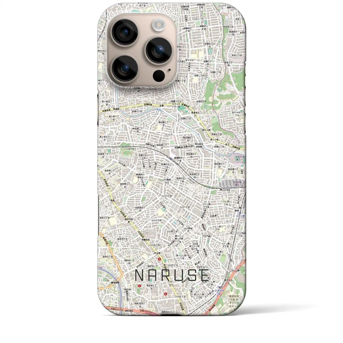 【成瀬（東京都）】地図柄iPhoneケース（バックカバータイプ）