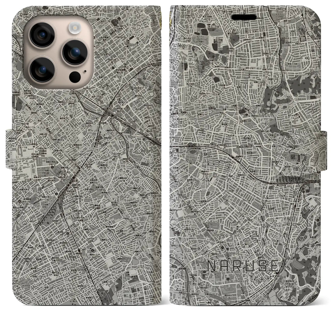 【成瀬(東京都)】地図柄iPhoneケース(手帳タイプ)