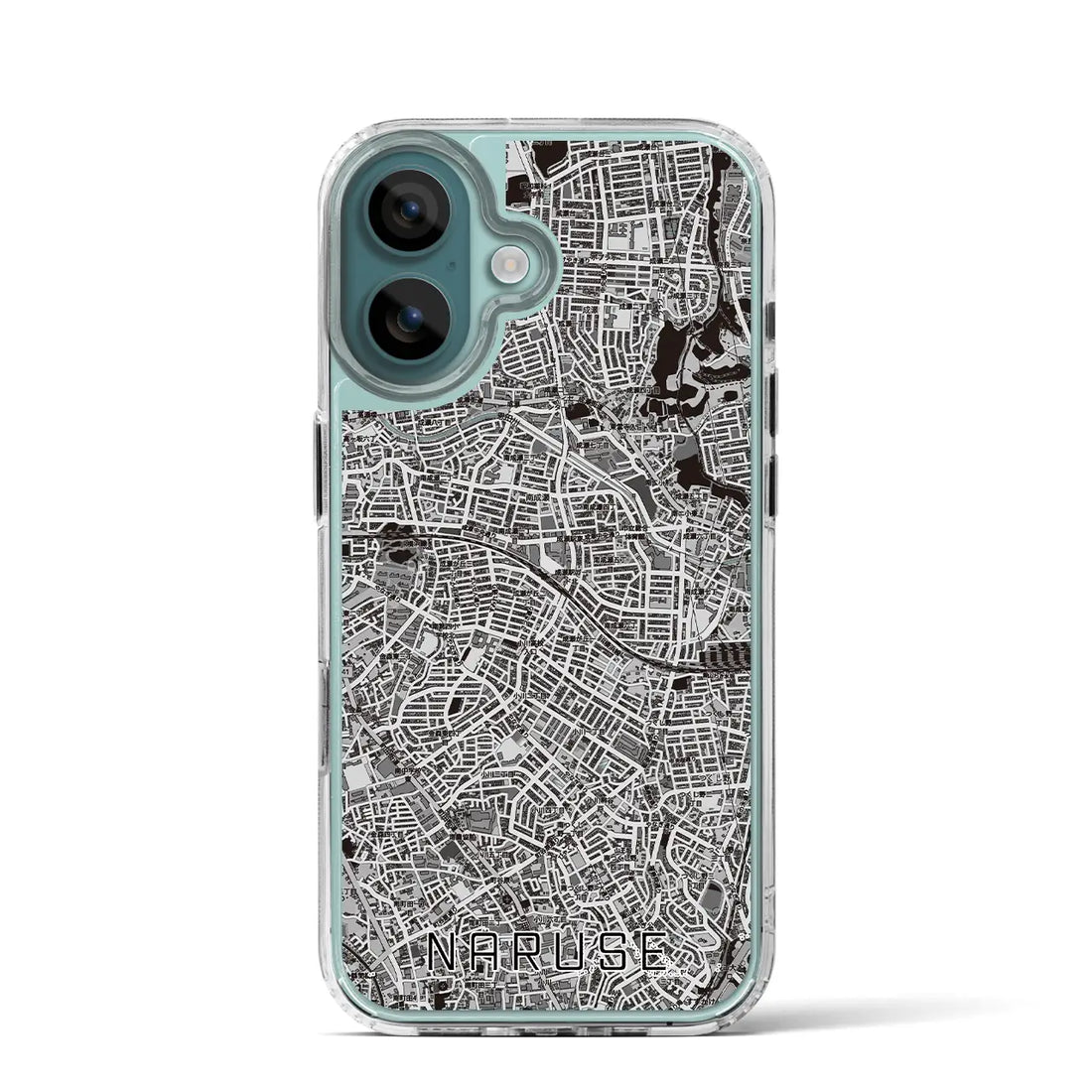【成瀬（東京都）】地図柄iPhoneケース（MagSafeタイプ）モノトーン・iPhone 16 Pro 用
