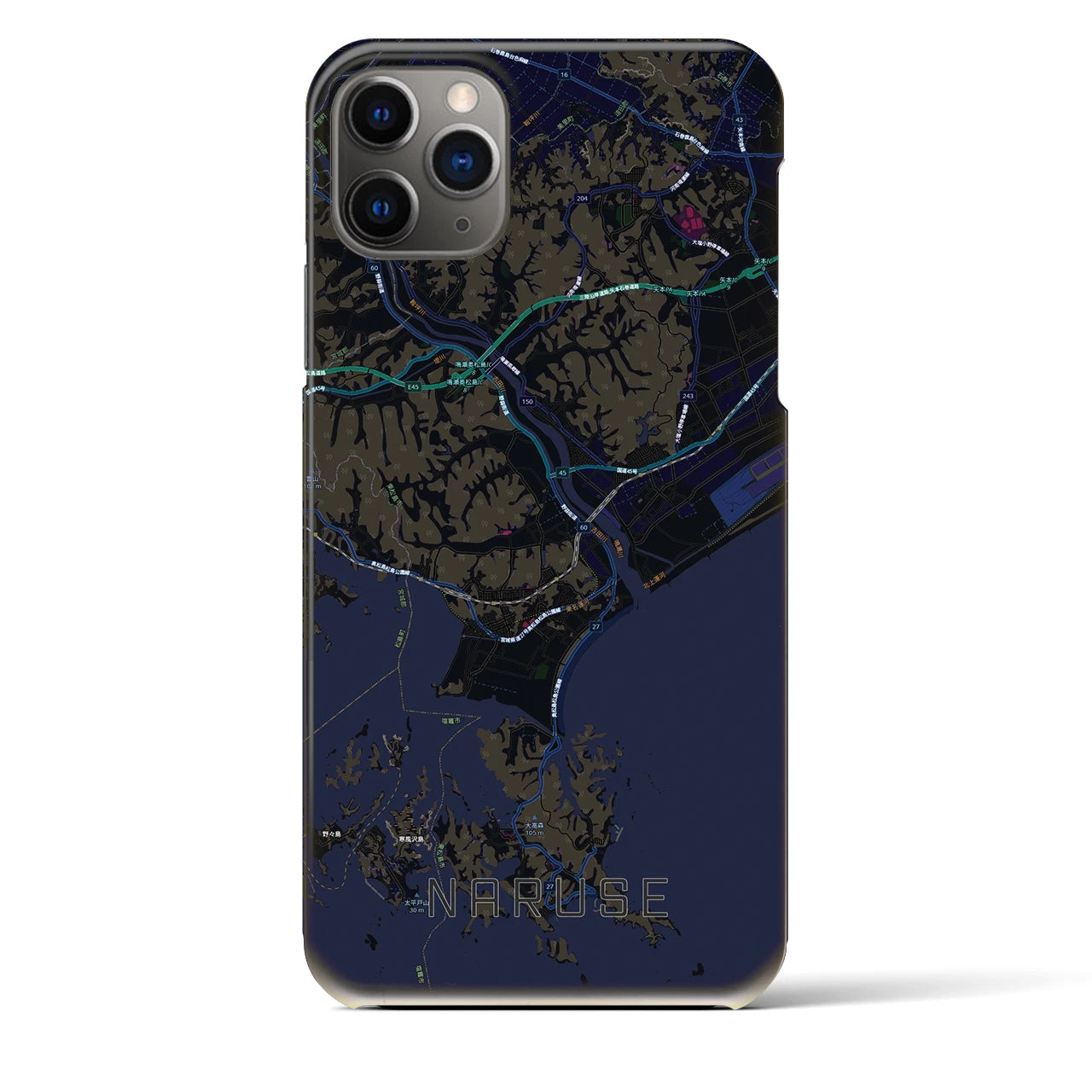 【鳴瀬（宮城県）】地図柄iPhoneケース（バックカバータイプ）