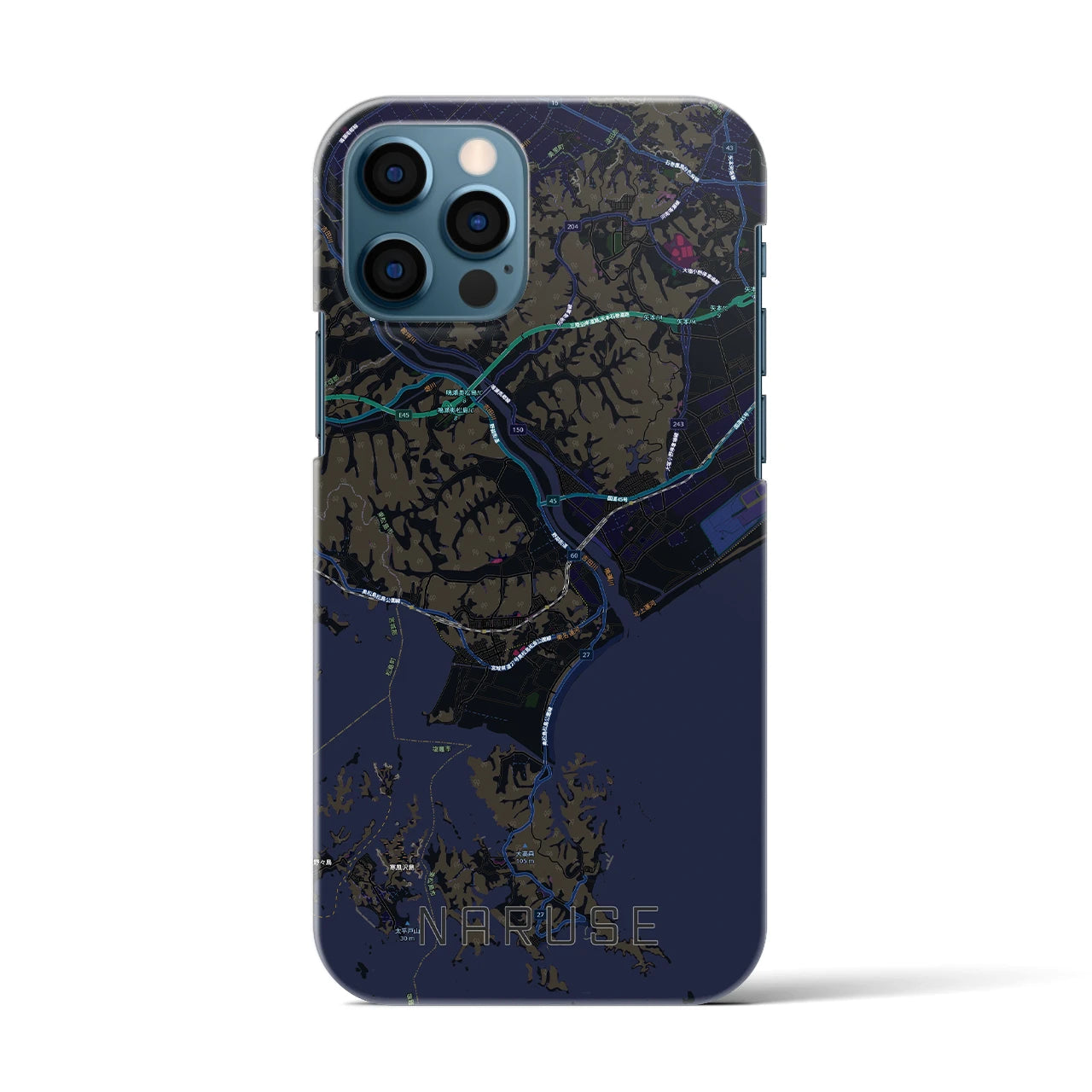 【鳴瀬（宮城県）】地図柄iPhoneケース（バックカバータイプ）