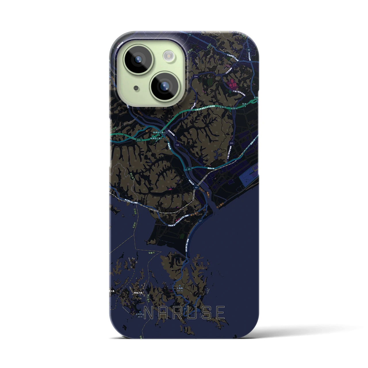 【鳴瀬（宮城県）】地図柄iPhoneケース（バックカバータイプ）