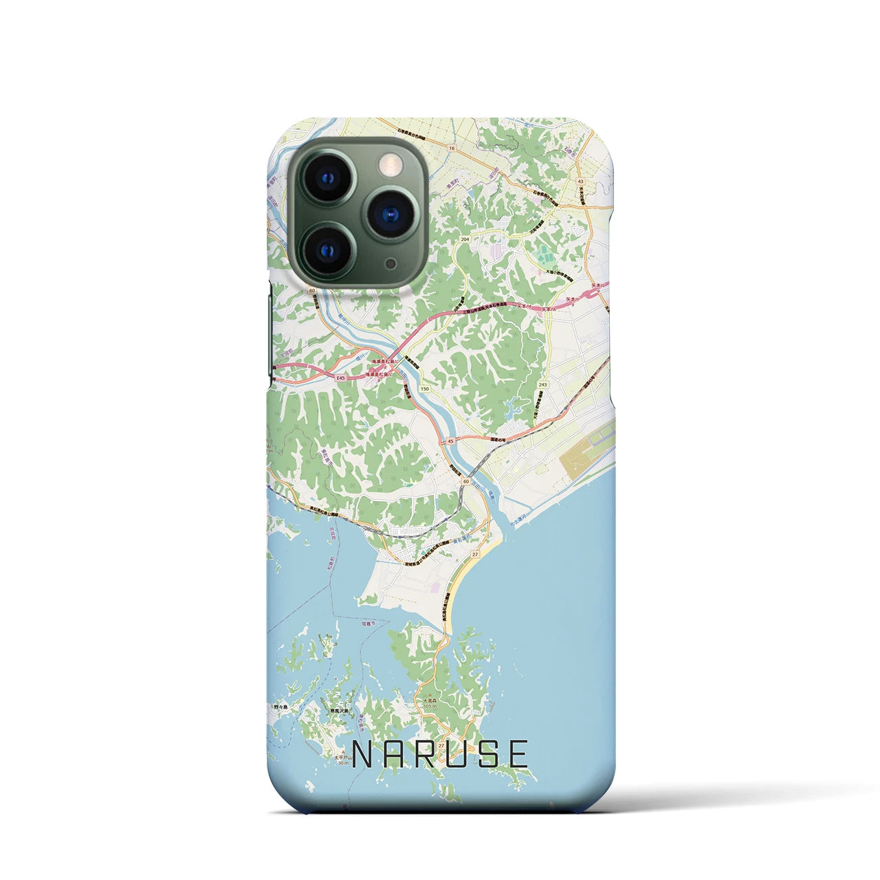 【鳴瀬（宮城県）】地図柄iPhoneケース（バックカバータイプ）