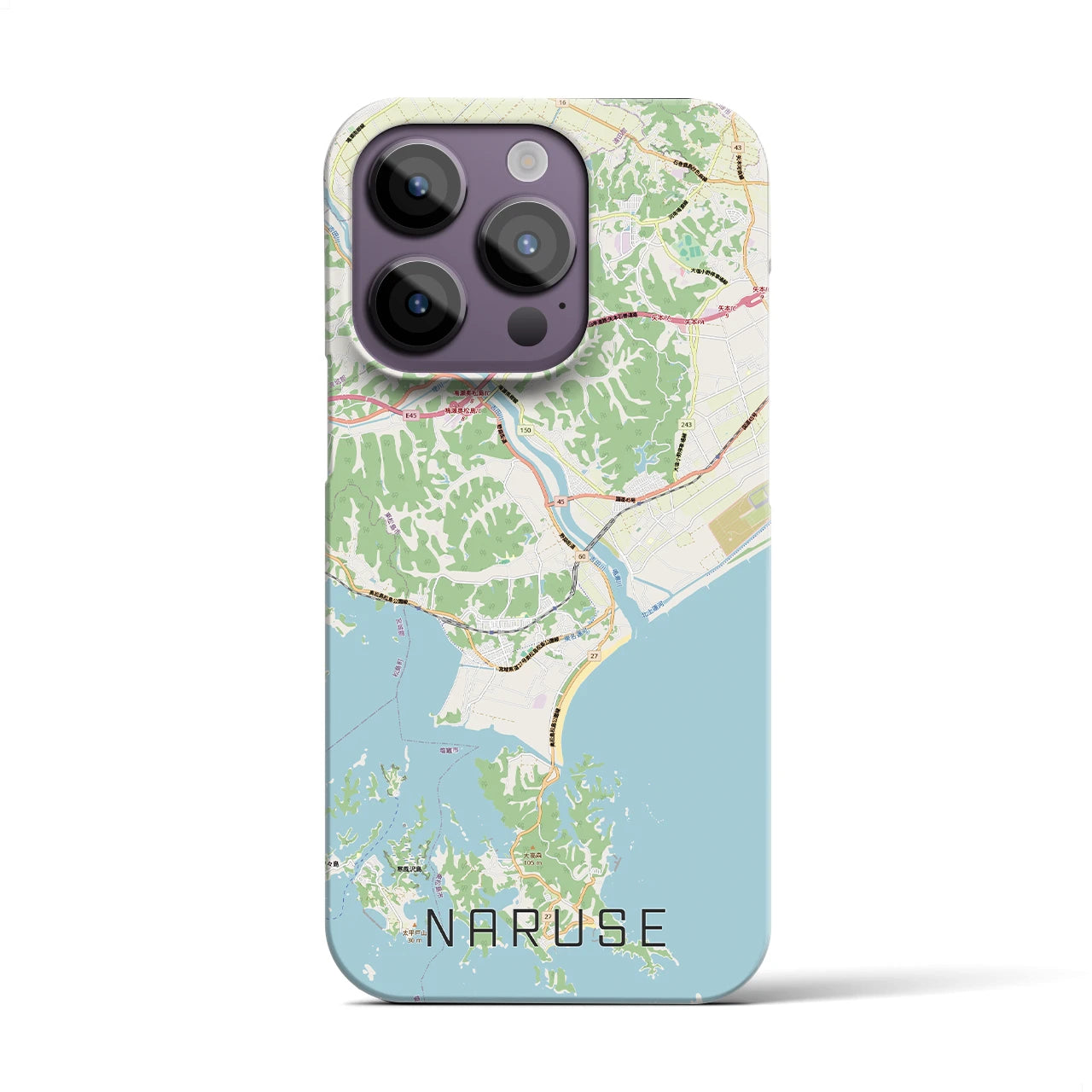 【鳴瀬（宮城県）】地図柄iPhoneケース（バックカバータイプ）