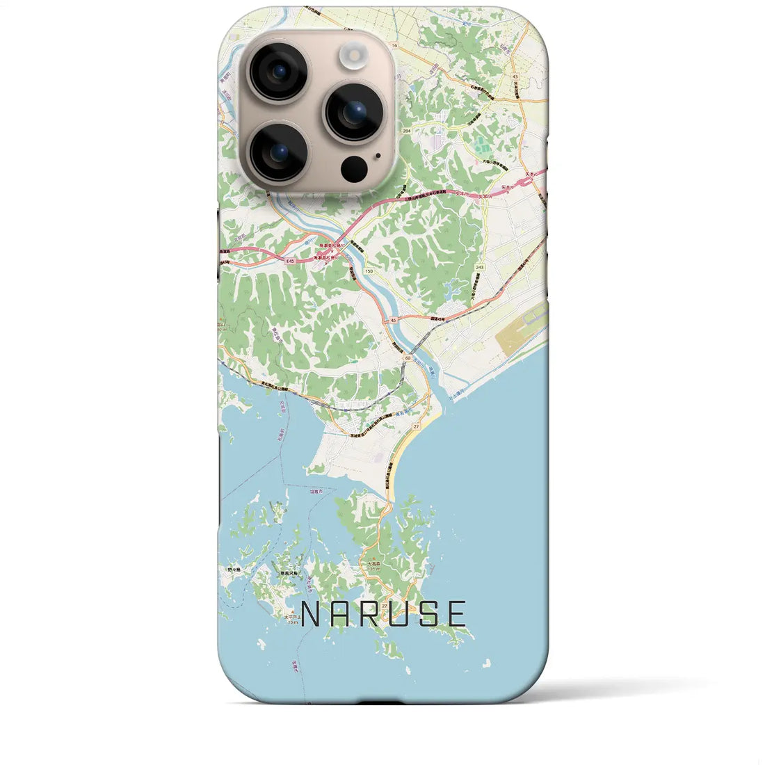 【鳴瀬（宮城県）】地図柄iPhoneケース（バックカバータイプ）