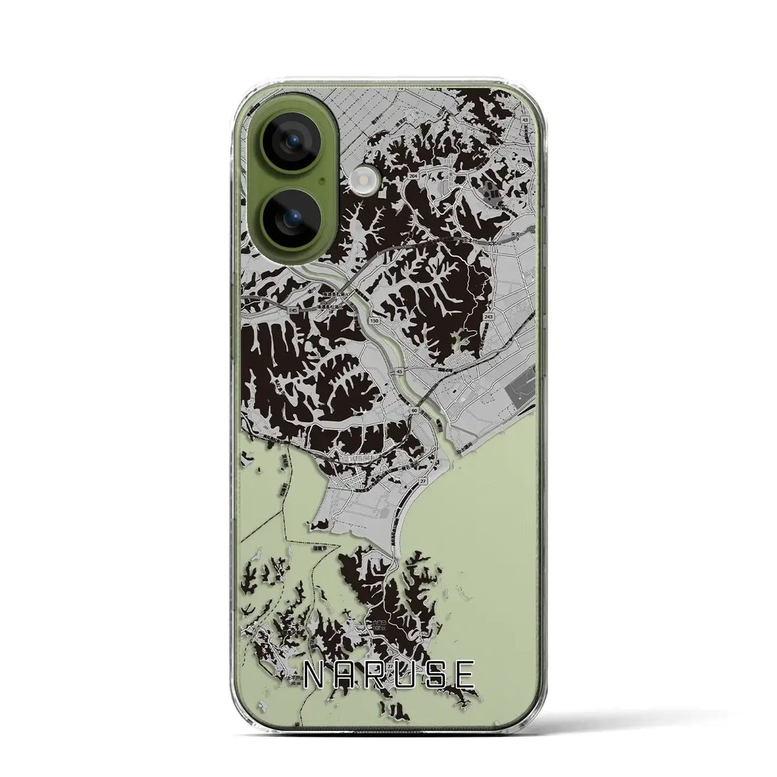 【鳴瀬（宮城県）】地図柄iPhoneケース（クリアタイプ）モノトーン・iPhone 17 Pro Max 用