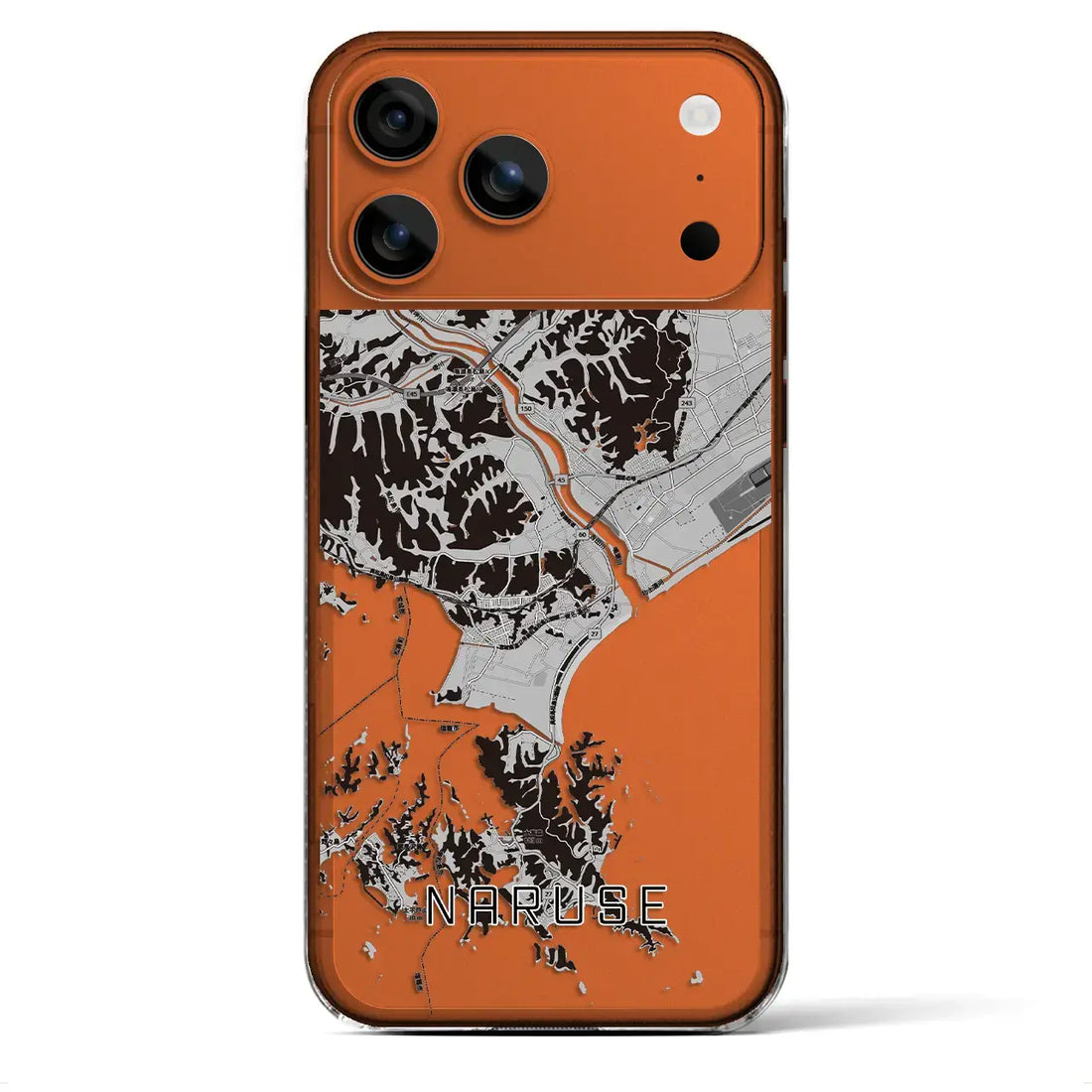 【鳴瀬（宮城県）】地図柄iPhoneケース（クリアタイプ）モノトーン・iPhone 17 Pro Max 用