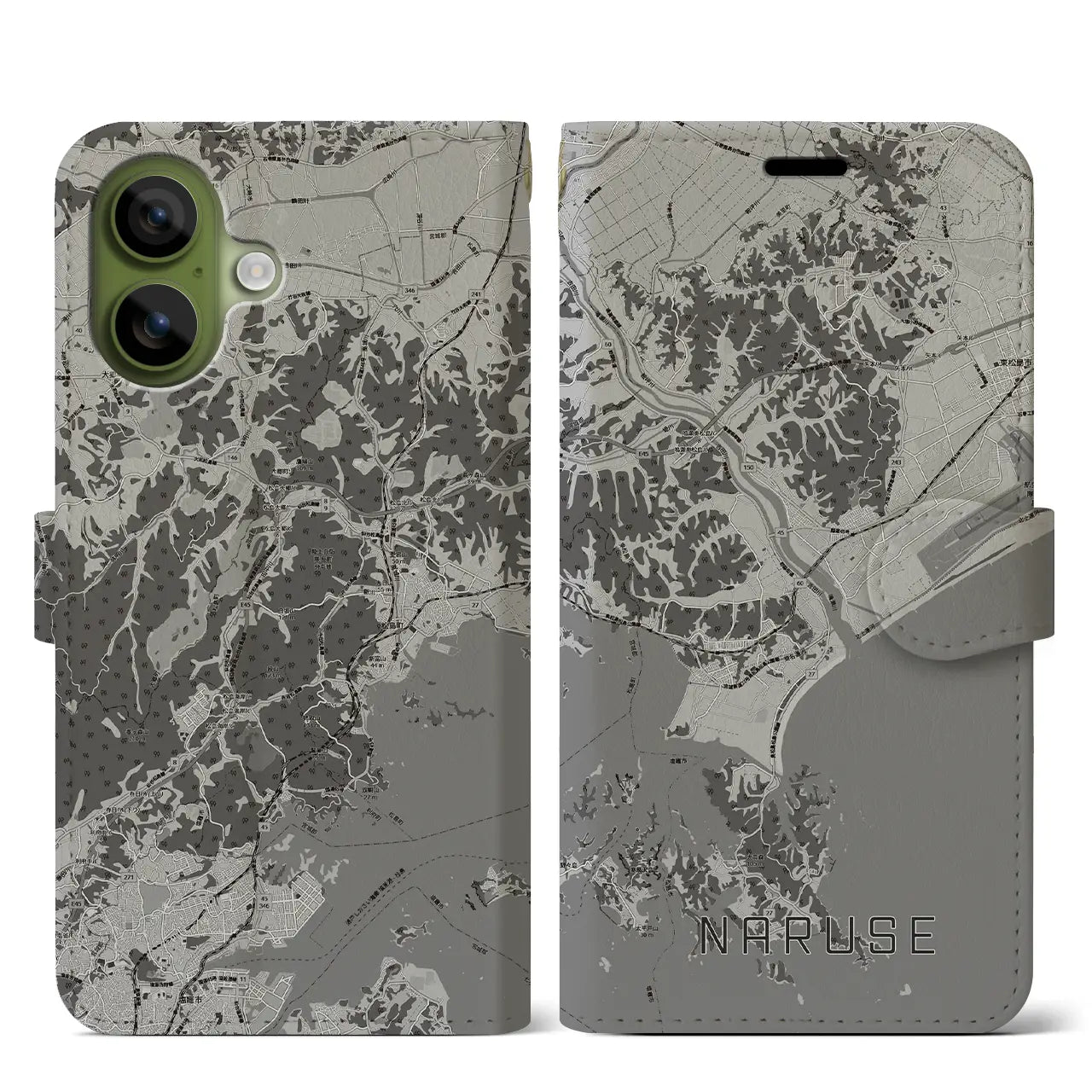 【鳴瀬（宮城県）】地図柄iPhoneケース（手帳タイプ）