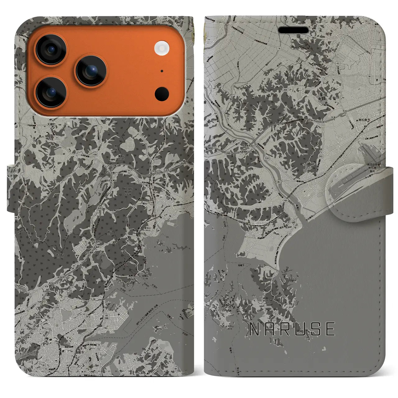 【鳴瀬（宮城県）】地図柄iPhoneケース（手帳タイプ）