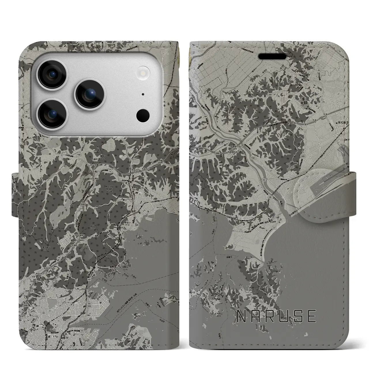 【鳴瀬（宮城県）】地図柄iPhoneケース（手帳タイプ）