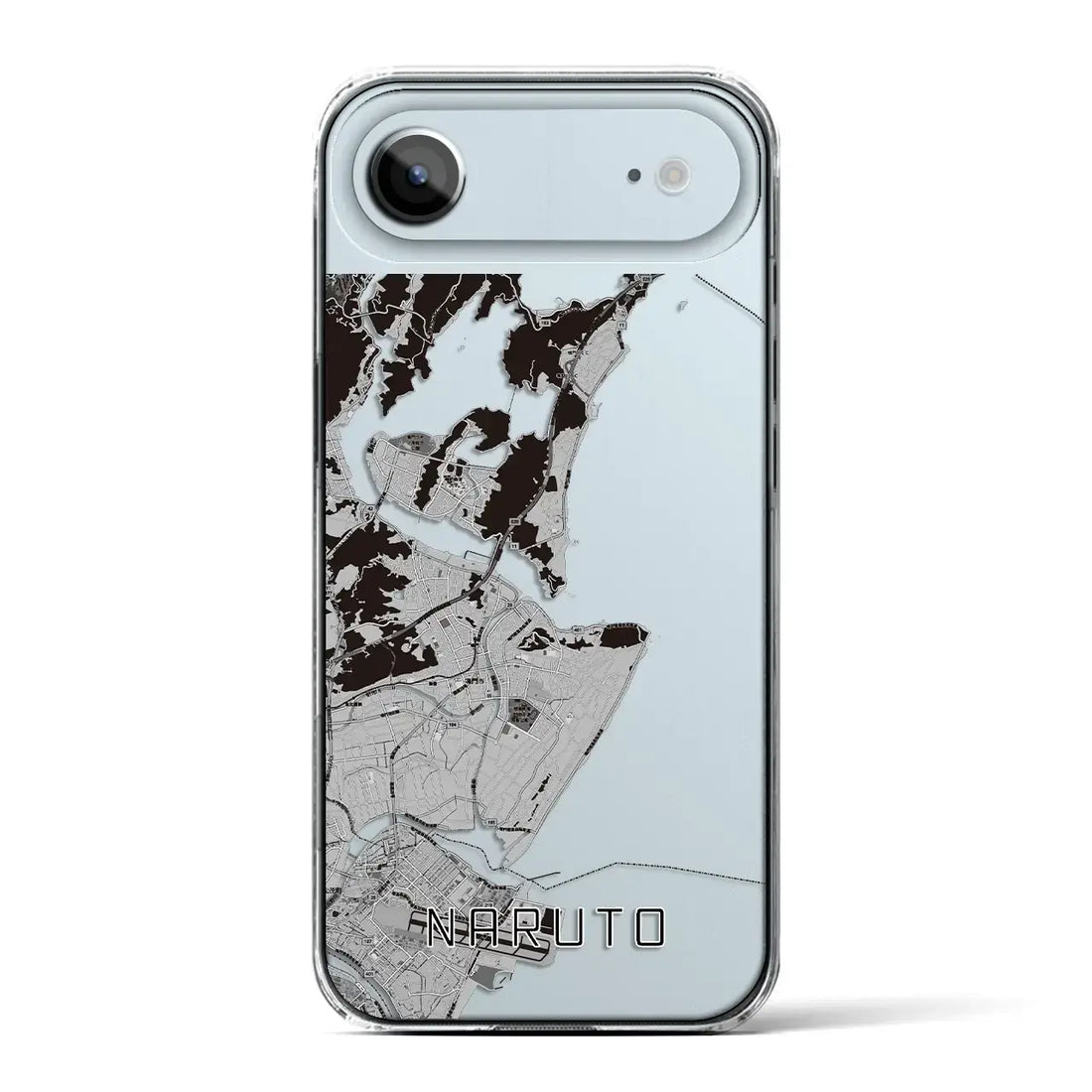 【鳴門（徳島県）】地図柄iPhoneケース（クリアタイプ）モノトーン・iPhone 17 Pro Max 用