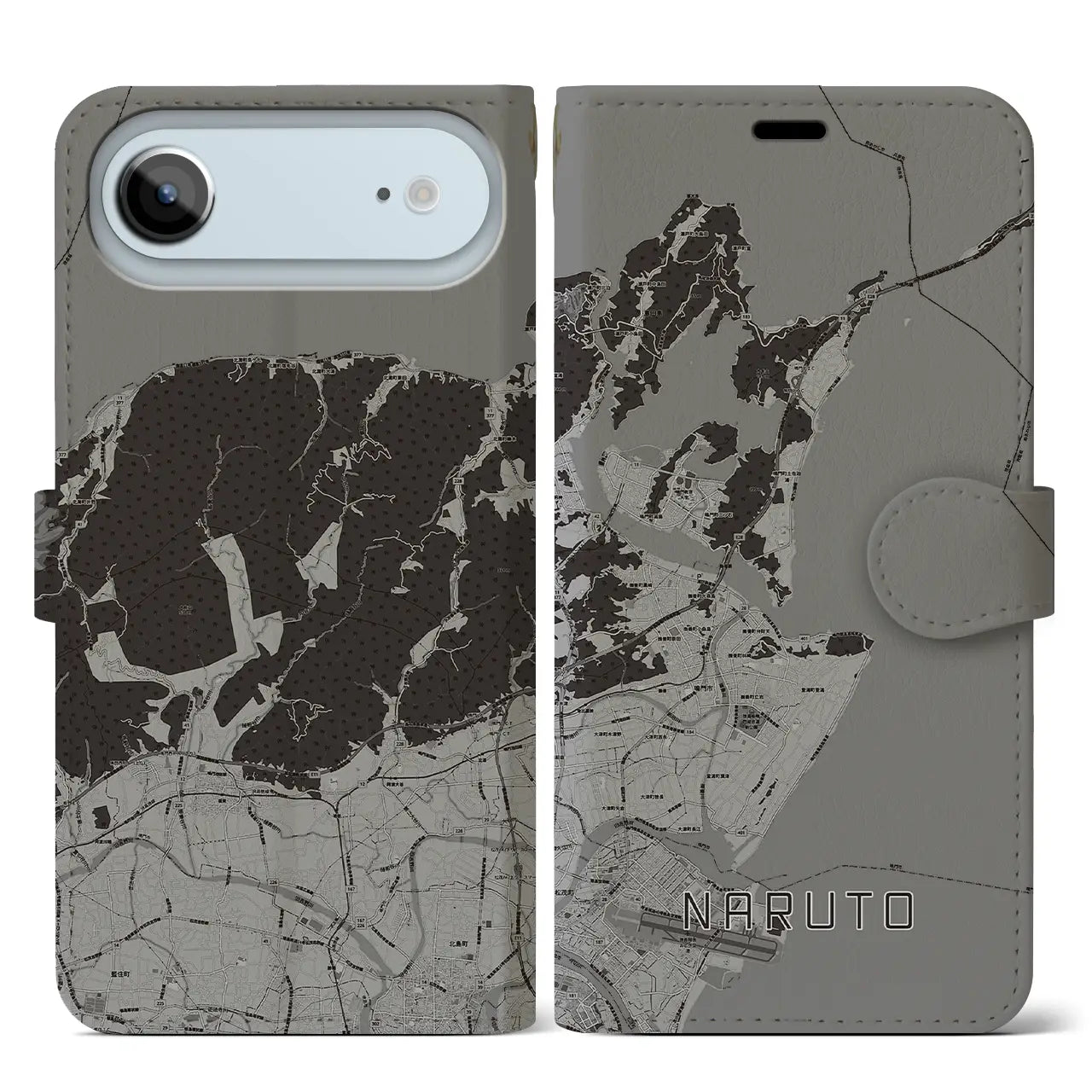 【鳴門（徳島県）】地図柄iPhoneケース（手帳タイプ）