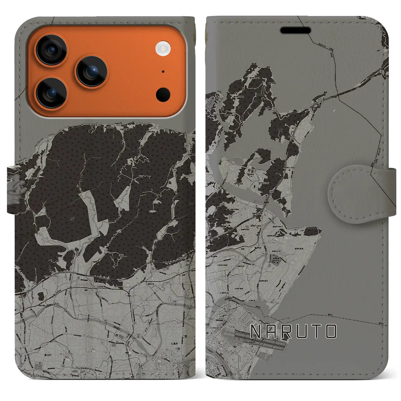 【鳴門（徳島県）】地図柄iPhoneケース（手帳タイプ）