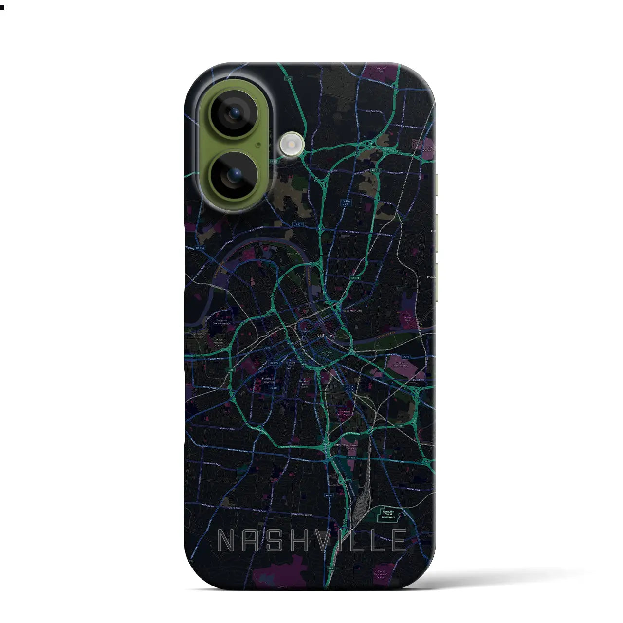 【ナッシュビル（アメリカ）】地図柄iPhoneケース（バックカバータイプ）