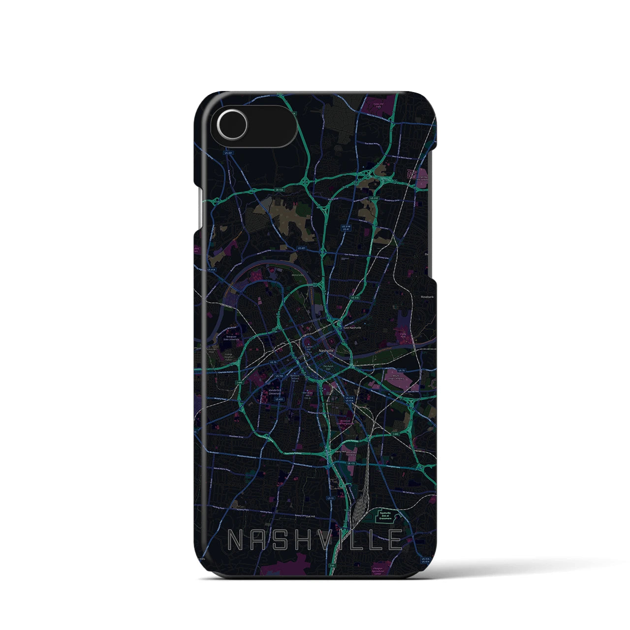 【ナッシュビル（アメリカ）】地図柄iPhoneケース（バックカバータイプ）
