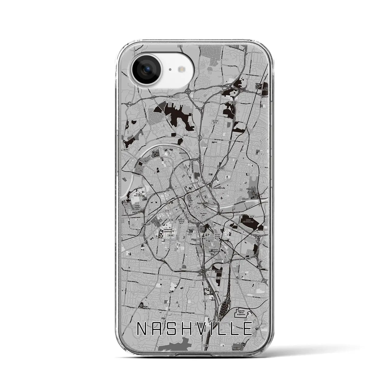 【ナッシュビル（アメリカ）】地図柄iPhoneケース（クリアタイプ）