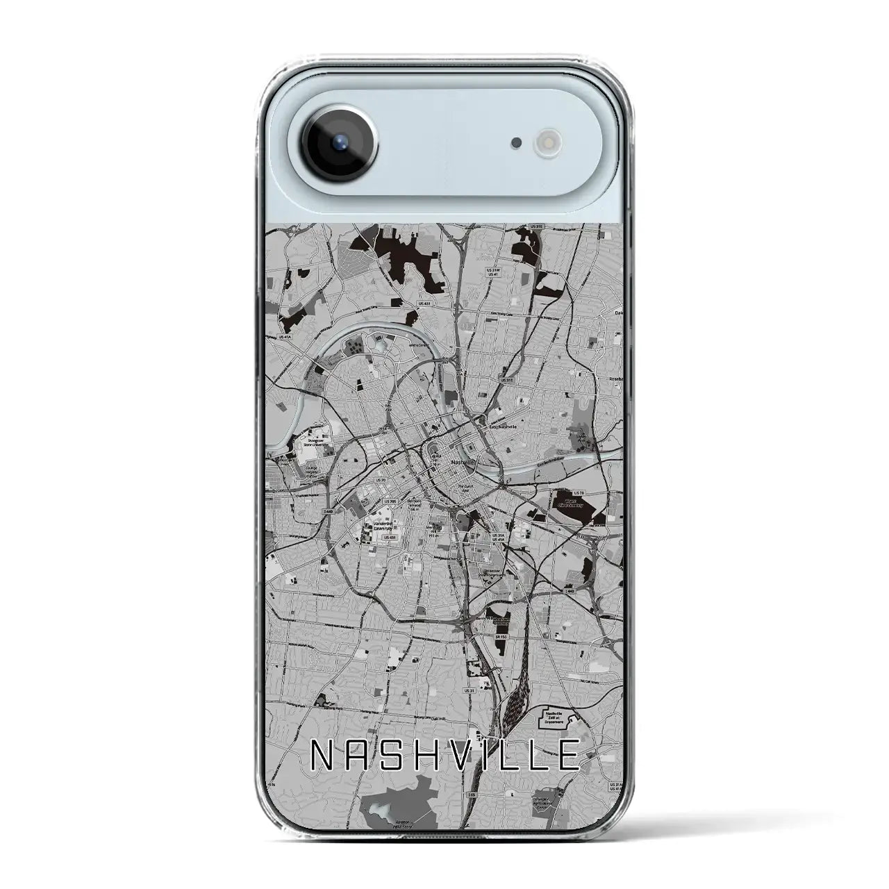 【ナッシュビル（アメリカ）】地図柄iPhoneケース（クリアタイプ）